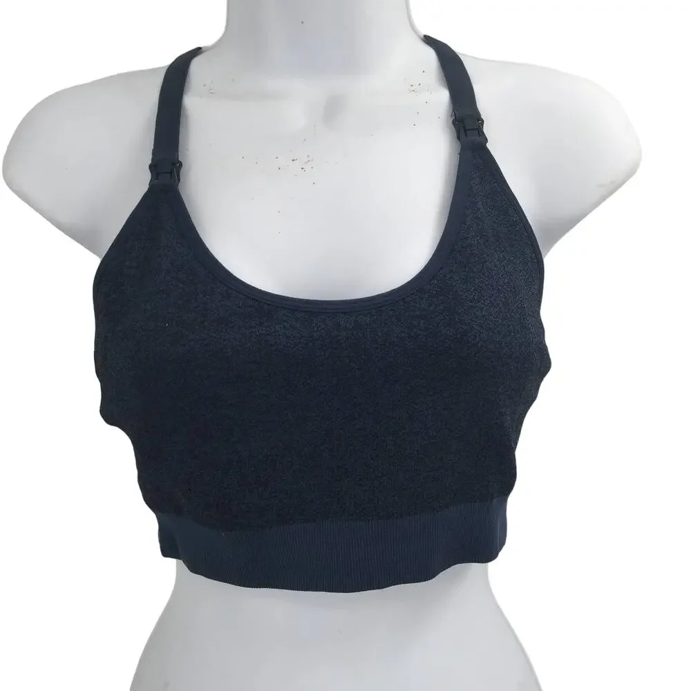 Modern Eternity Navy Blue Maternity Nursing Bra Adjustable straps Sports Soft - Picture 2 of 6
